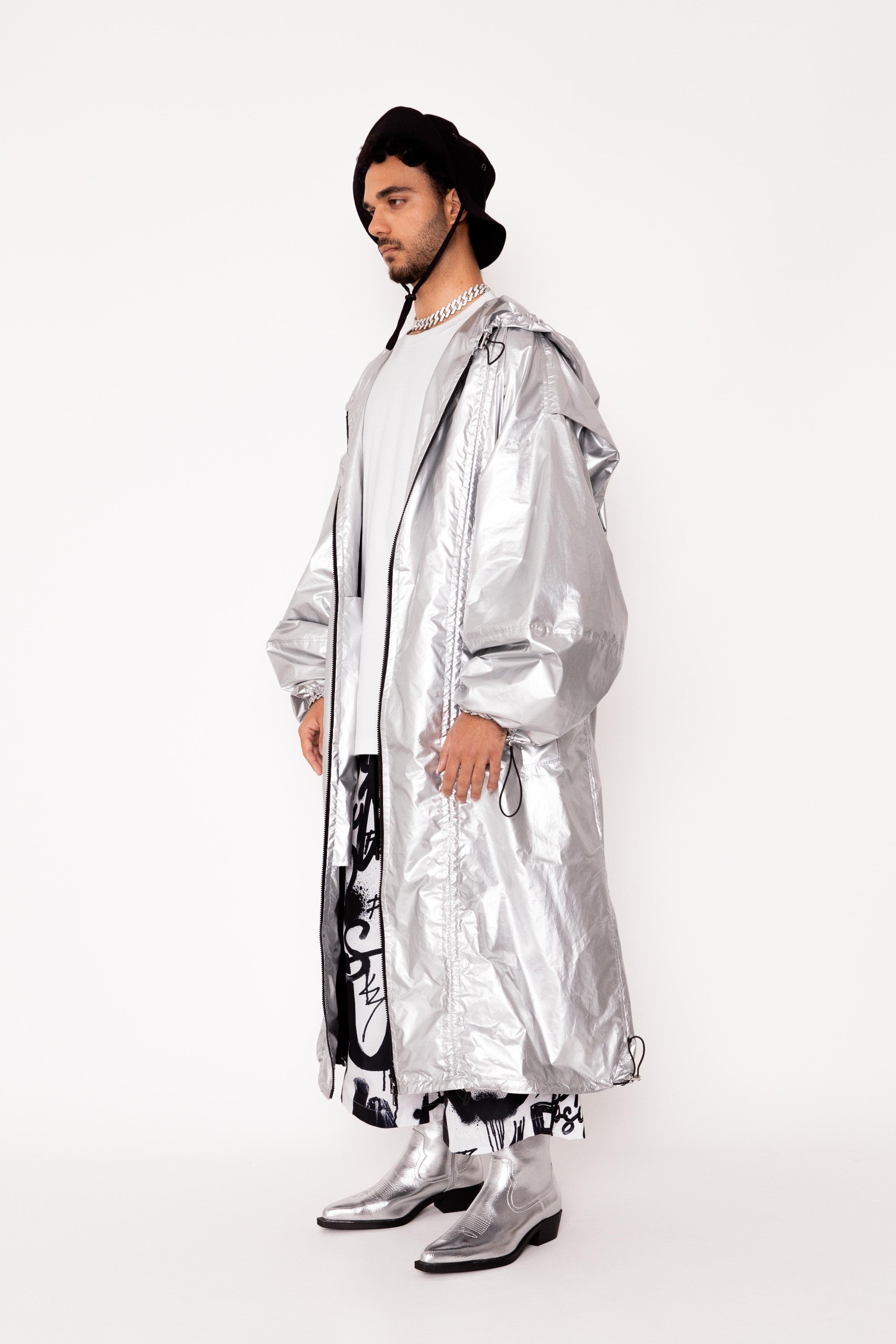 LIQUID CHROME COAT – PSYCHO FUNKY PUNK